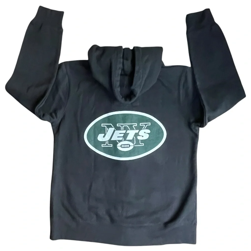 New York Jets Football Team Full Zip Hoodie Sweatshirt Womens Medium Black NFL - Picture 9 of 14